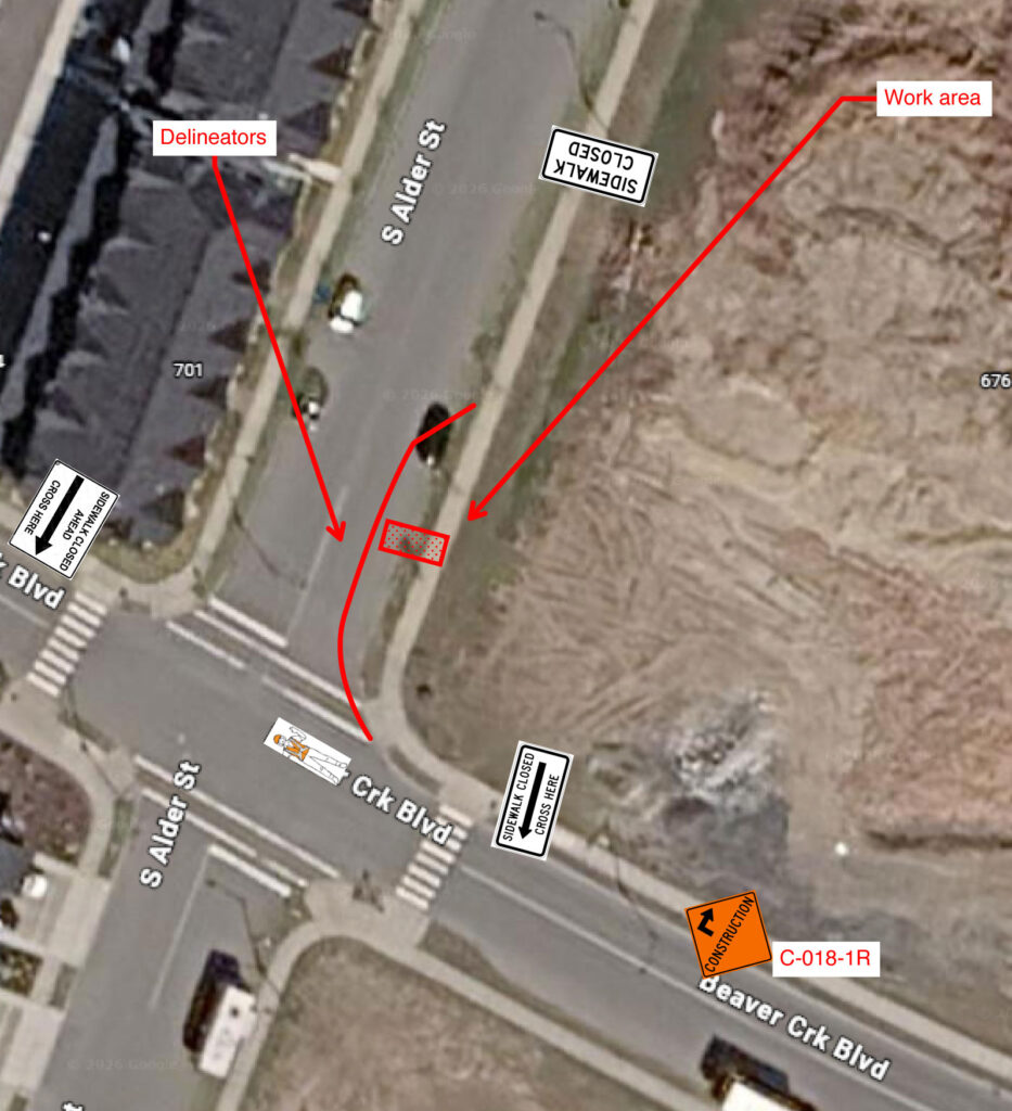 Water service install- Parking Lane closure (See Fig. 7.6) Expected Construction Duration - 3 day August 14 - August 21, 2026 (CA and the City will be given proper notice on an exact date.)